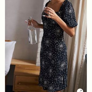 Anthropologie Juliet Mini Dress black motif XL